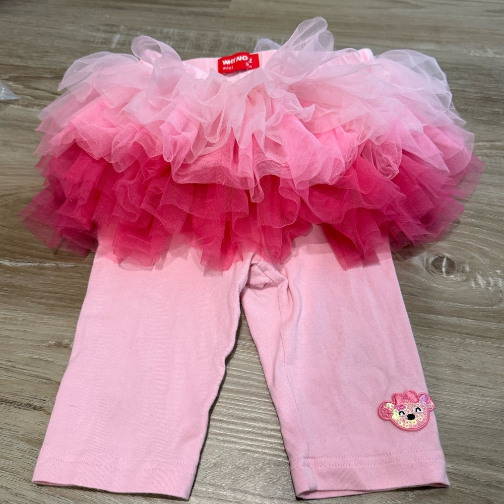 Pink Tulle Skirt Leggings